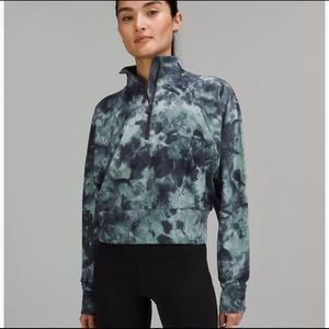 NWT lululemon Ready to Rulu Half-Zip Pullover Diamond Dye Tidewater Teal Grey 8